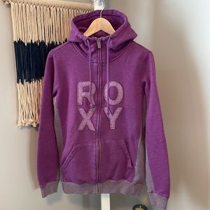 Roxy Full Zip Branded Hoodie, Size L, Purple